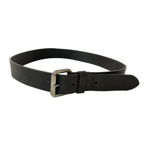 Timberland Men's Genuine Leather Workwear Belt Black Silver Size 36